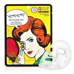 SNP 팝 화이트닝 에센스 시트 마스크 제품 이미지