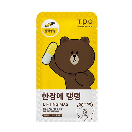 라인프렌즈 한장에 탱탱 피부탄력 마스크팩