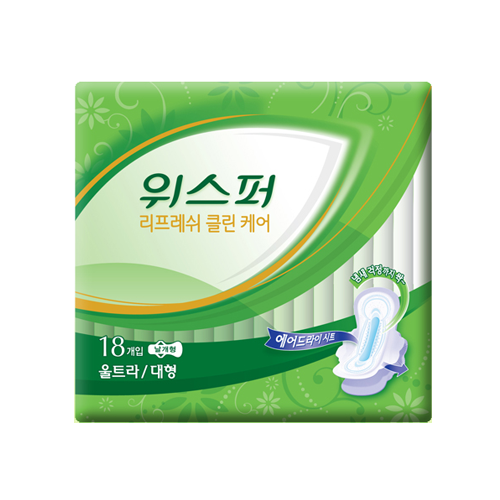 위스퍼 리프레쉬 클린케어 울트라 날개 대형 제품 이미지