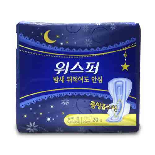 위스퍼 소프트클린 슬림날개 슈퍼롱 오버나이트 제품 이미지