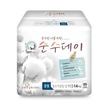 순면감촉 생리대 울트라슬림 날개형 중형