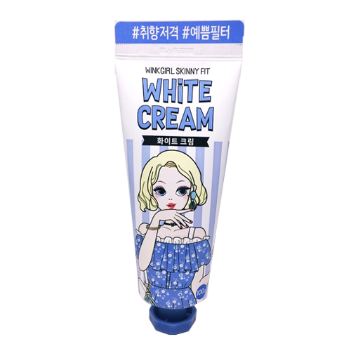 다이소 브랜드의 제품 윙크걸 스키니 핏 화이트 크림