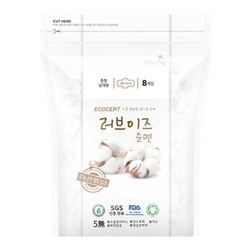 여향 러브이즈순면 생리대 중형 제품 이미지