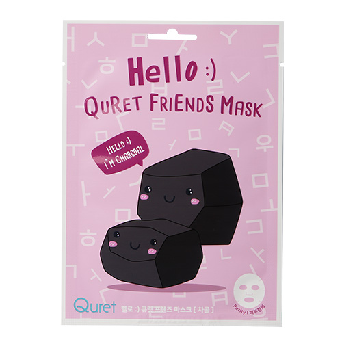 큐릿 브랜드의 제품 헬로 큐릿 프렌즈 차콜 마스크