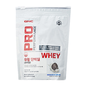 GNC 브랜드의 제품 유청 단백질 [쿠키맛]