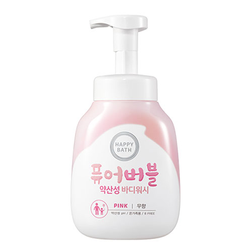해피바스 퓨어버블 약산성 바디워시 핑크 제품 이미지