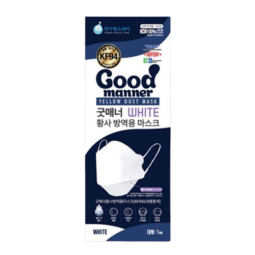 굿매너 황사 방역용 마스크 KF94 대형 화이트 제품 이미지