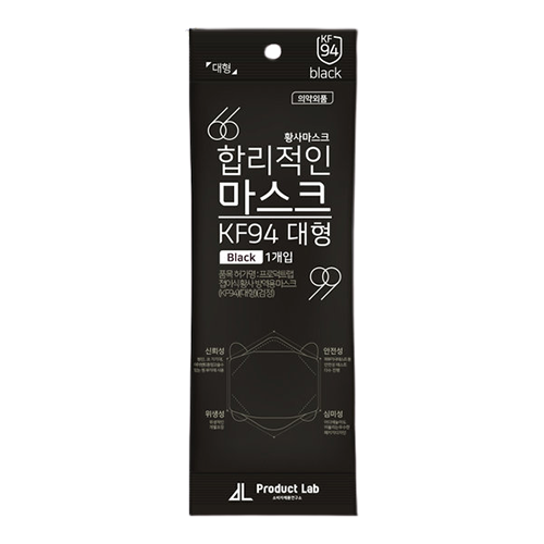 합리적인 마스크 KF94 대형 블랙