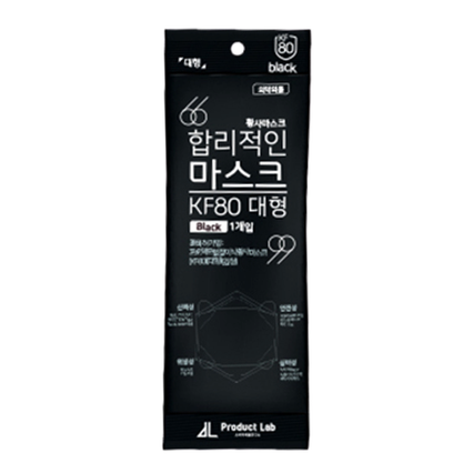 합리적인 마스크 KF80 대형 블랙