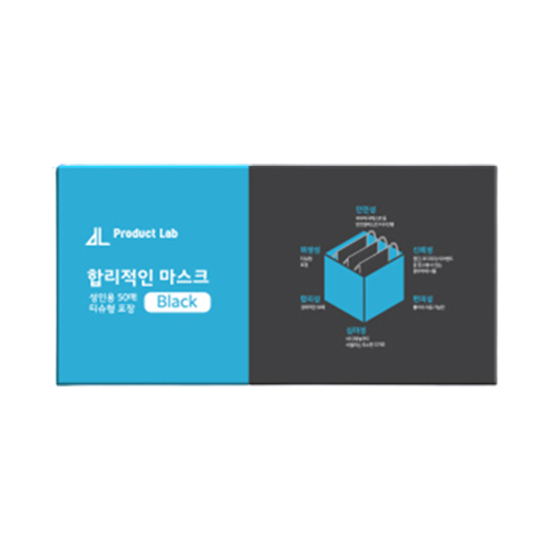 프로덕트랩 합리적인 마스크 사각타입 성인용 블랙 제품 이미지