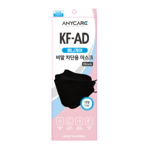 애니케어 비말 차단용 마스크 블랙 제품 이미지