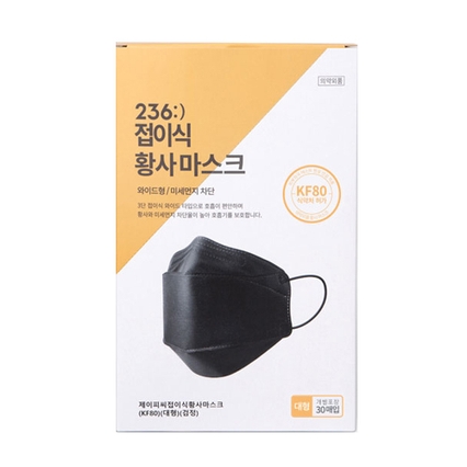 접이식 황사 마스크 KF80 대형 검정