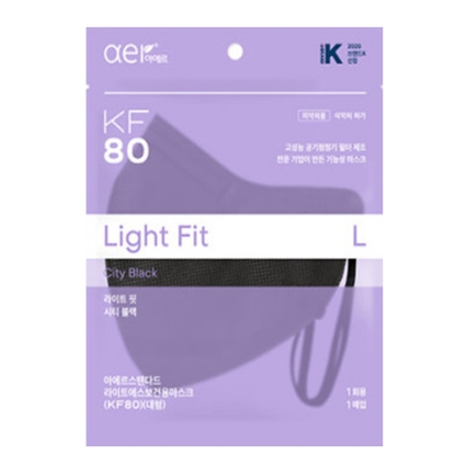 라이트핏 블랙 마스크 KF80 대형