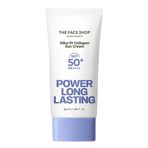 더페이스샵 파워 롱래스팅 실키 핏 콜라겐 선크림 [SPF50+/PA++++] 제품 이미지