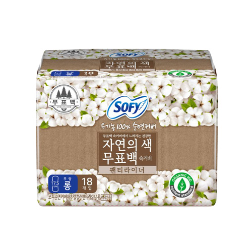 쏘피 유기농 100% 순면커버 자연의 색 무표백 속커버 팬티라이너 롱 제품 이미지