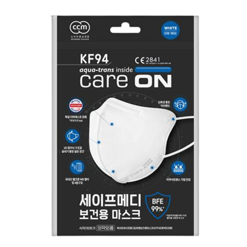 케어온 세이프메디 보건용 마스크 KF94 대형 화이트 제품 이미지