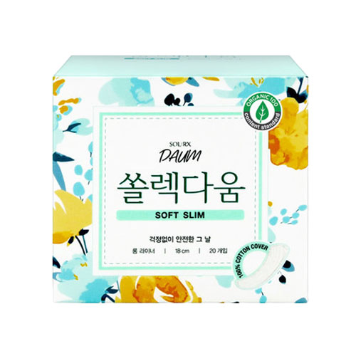 쏠렉다움 유기농 순면커버 생리대 롱라이너 제품 이미지