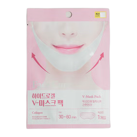 다이소 브랜드의 제품 팩미인 하이드로겔 브이 마스크